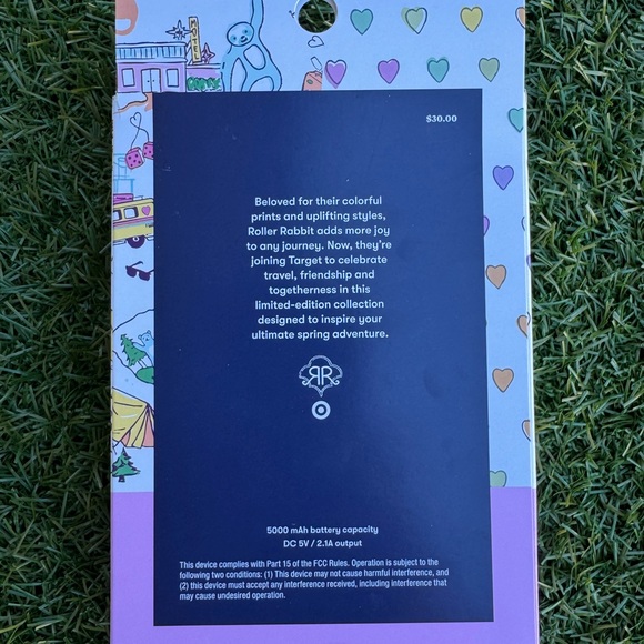 Roller Rabbit Multicolor Heart Pattern Power Bank - Picture 2 of 2